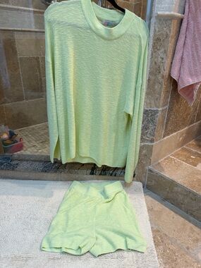 Free people beach set Pale Like green Knit Sweater and shorts
